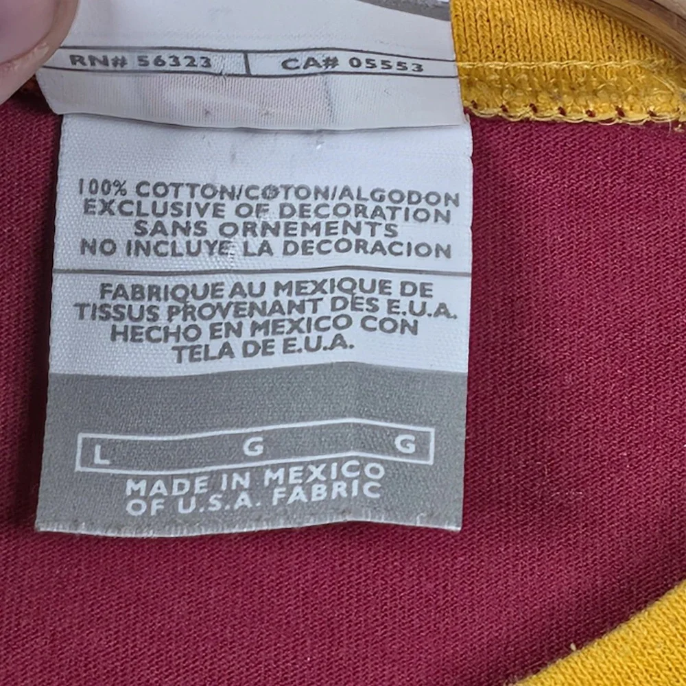 Vintage Y2K Nike Team USC‎ Trojans Football T-Shirt Mens L Center Swoosh Raglan